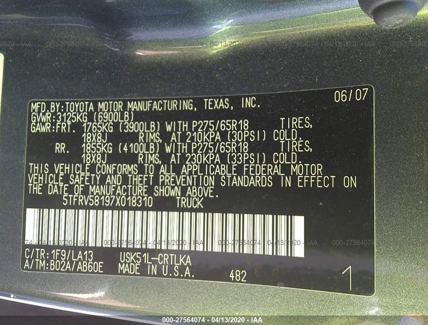 5TFRV58197X018310