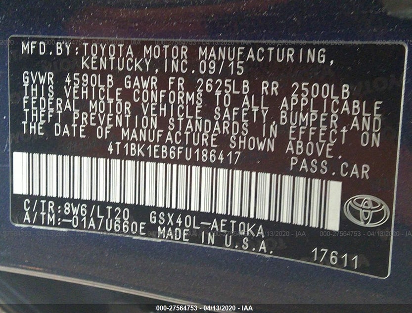 4T1BK1EB6FU186417