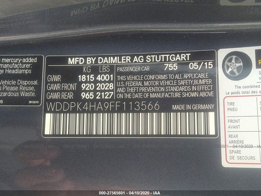 VIN WDDPK4HA9FF113566 2015 Mercedes-Benz SLK-Class,... no.9