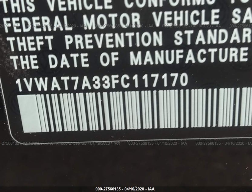 1VWAT7A33FC117170