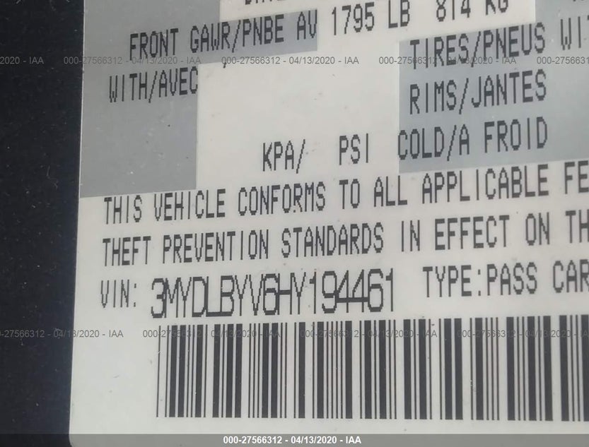 3MYDLBYV6HY194461