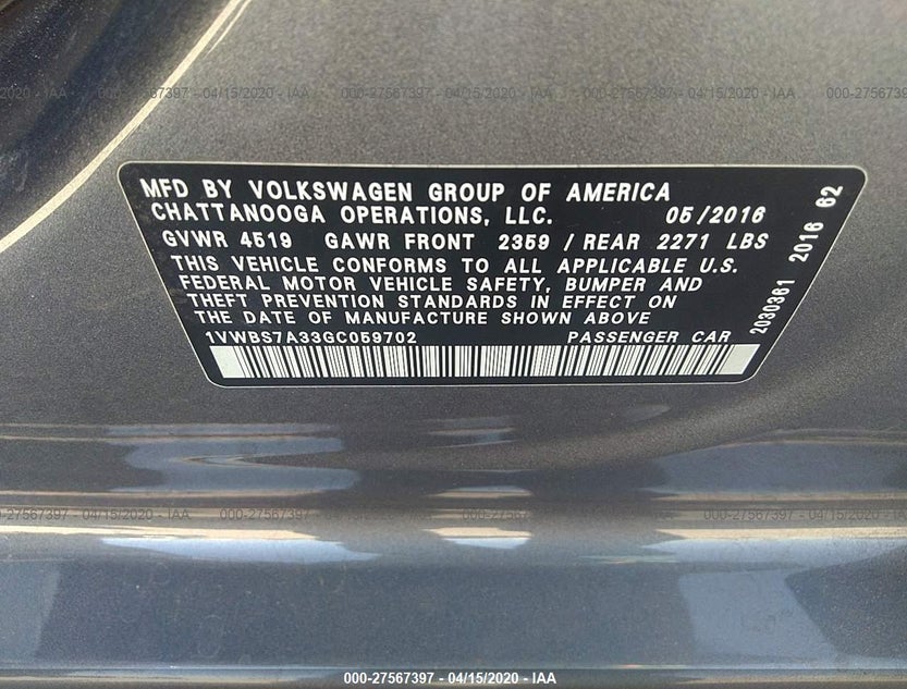 1VWBS7A33GC059702