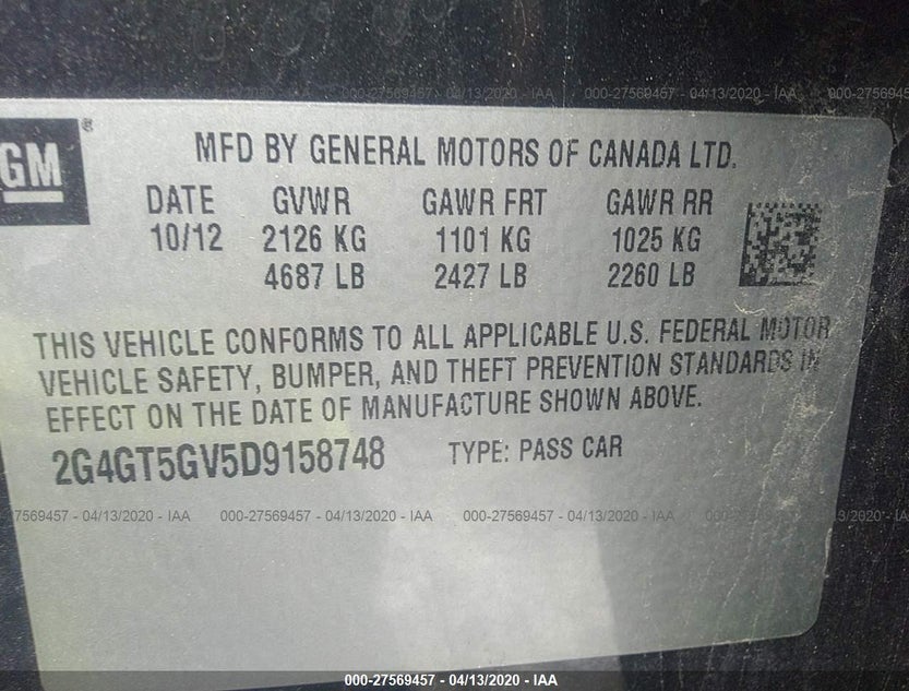 2G4GT5GV5D9158748
