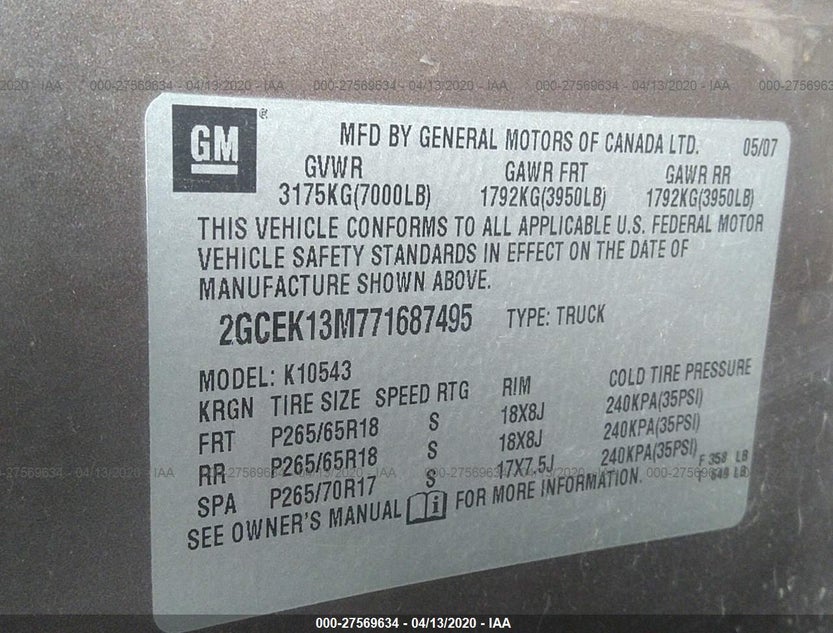 2GCEK13M771687495