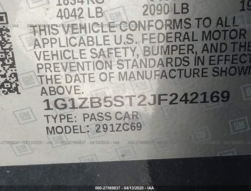 1G1ZB5ST2JF242169