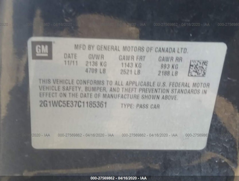 2G1WC5E37C1185361