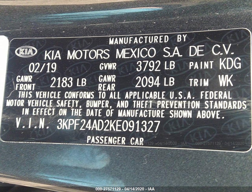 3KPF24AD2KE091327