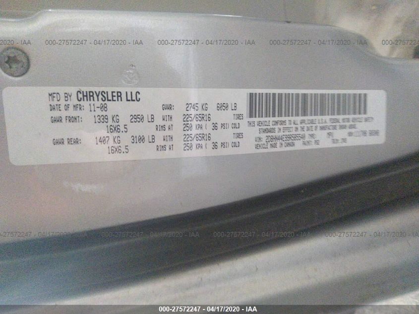 2009 Dodge Grand Caravan Se VIN: 2D8HN44E99R585540 Lot: 27572247