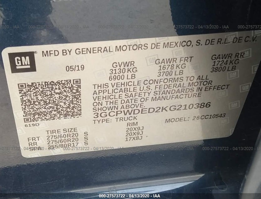 3GCPWDED2KG210386