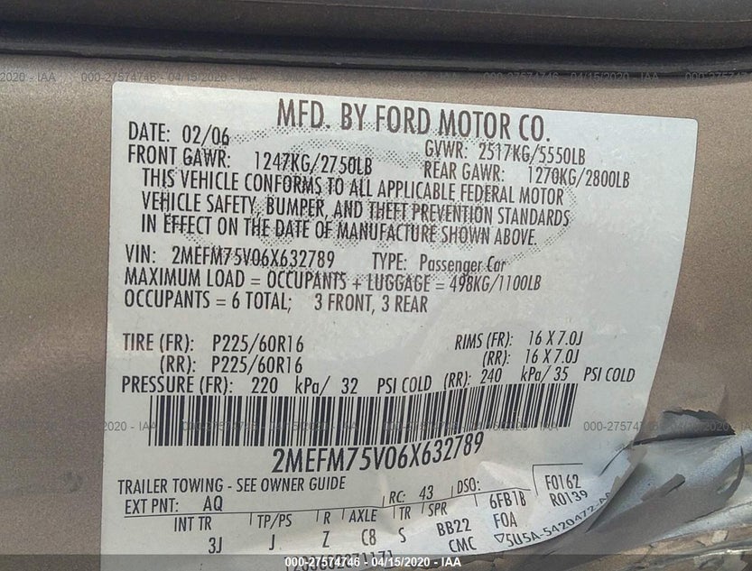 2MEFM75V06X632789