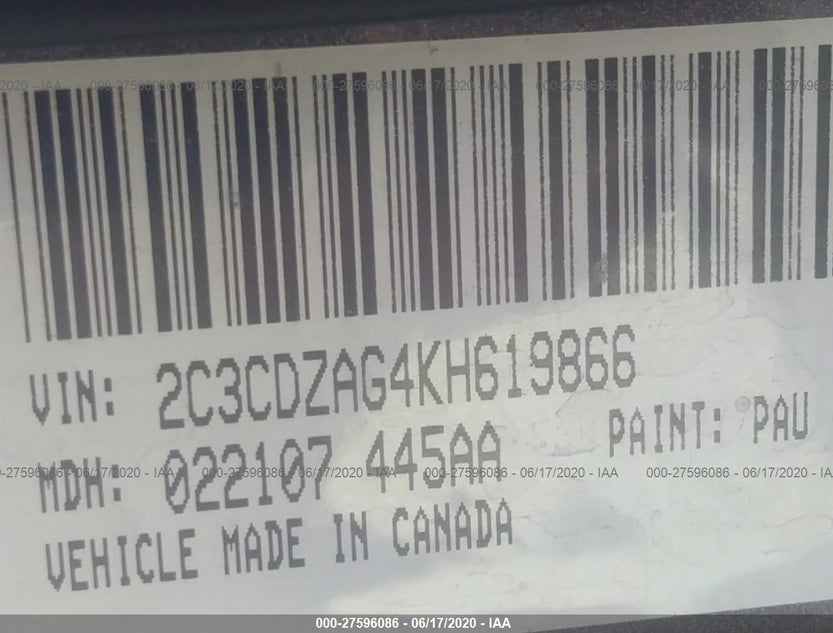 2C3CDZAG4KH619866
