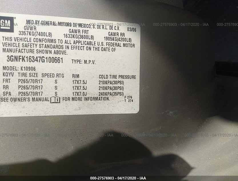 3GNFK16347G100661