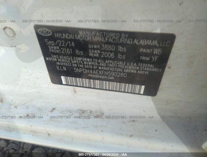 5NPDH4AEXFH590280