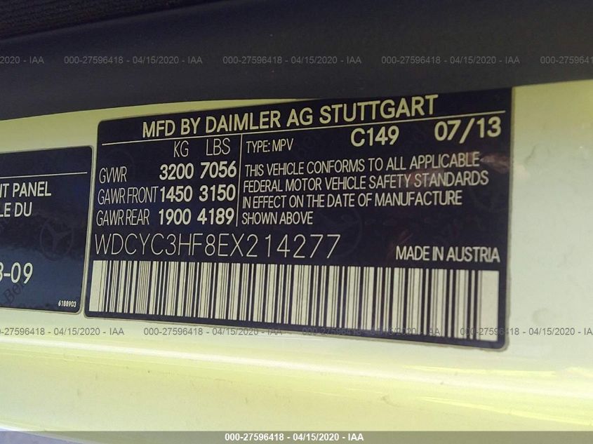 VIN WDCYC3HF8EX214277 2014 Mercedes-Benz G-Class, 550 no.9