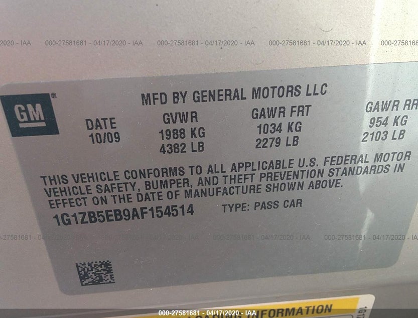 1G1ZB5EB9AF154514