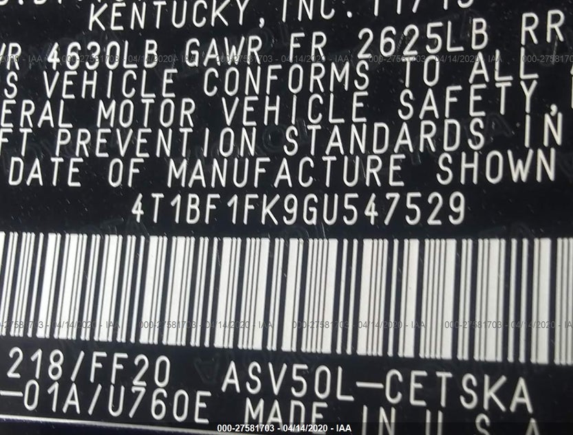 4T1BF1FK9GU547529