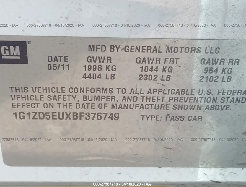 1G1ZD5EUXBF376749
