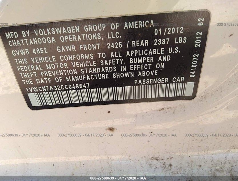 1VWCN7A32CC048647