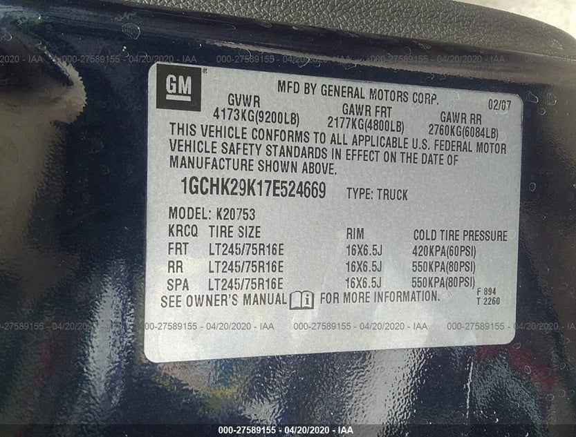 1GCHK29K17E524669