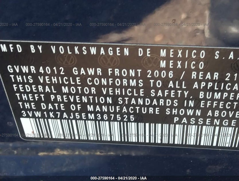 3VW1K7AJ5EM367525