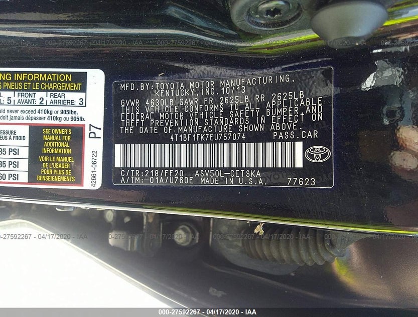 4T1BF1FK7EU757074