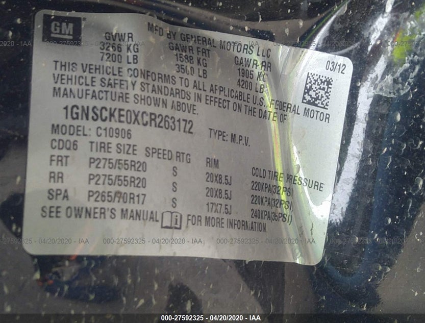 1GNSCKE0XCR263172