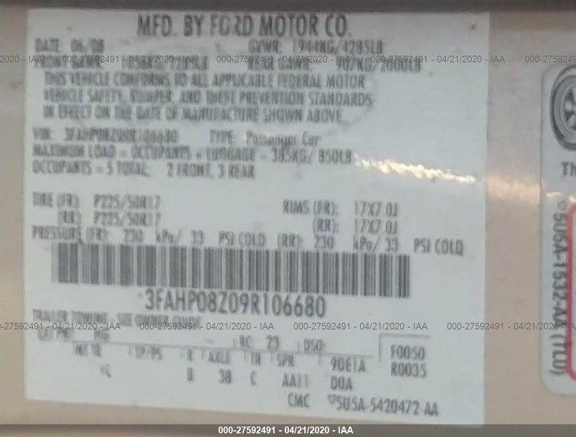 3FAHP08Z09R106680
