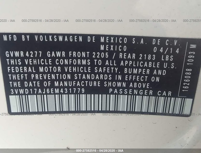 3VWD17AJ6EM431779