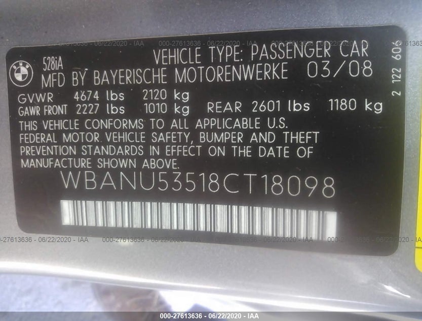WBANU53518CT18098