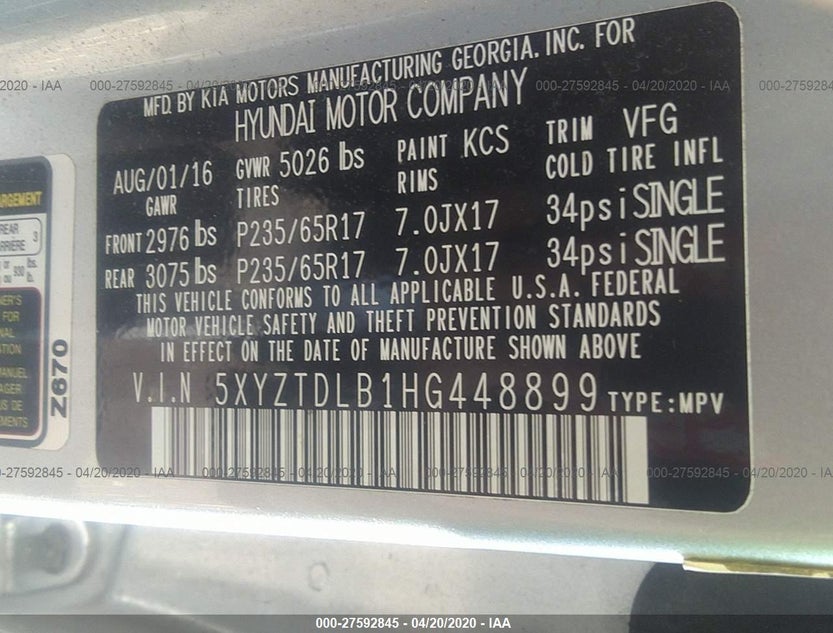 5XYZTDLB1HG448899