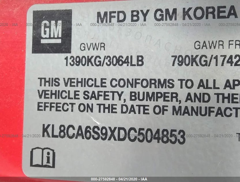 KL8CA6S9XDC504853