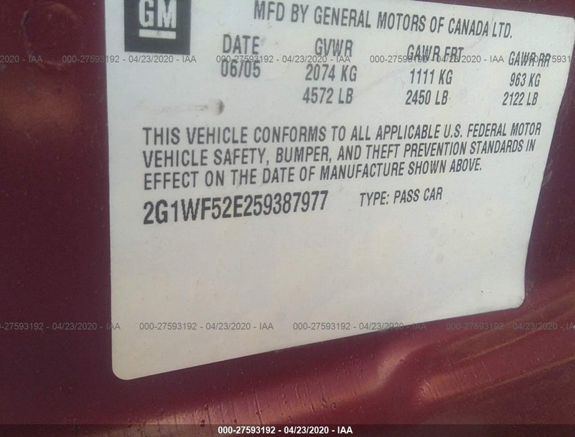 2G1WF52E259387977