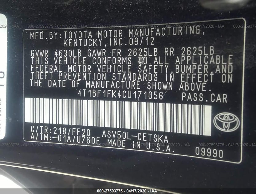 4T1BF1FK4CU171056