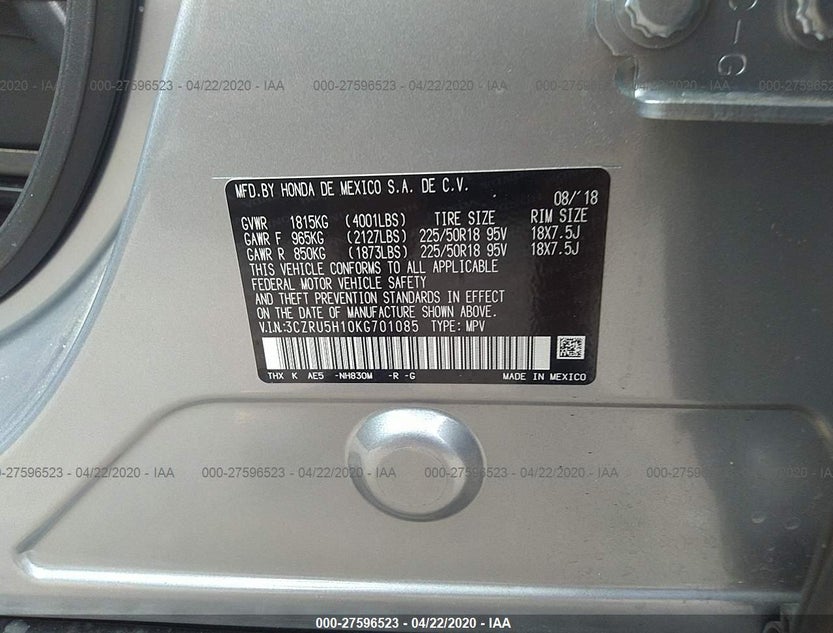 3CZRU5H10KG701085