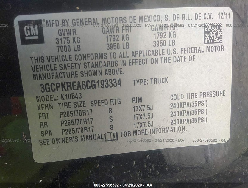 3GCPKREA6CG193334