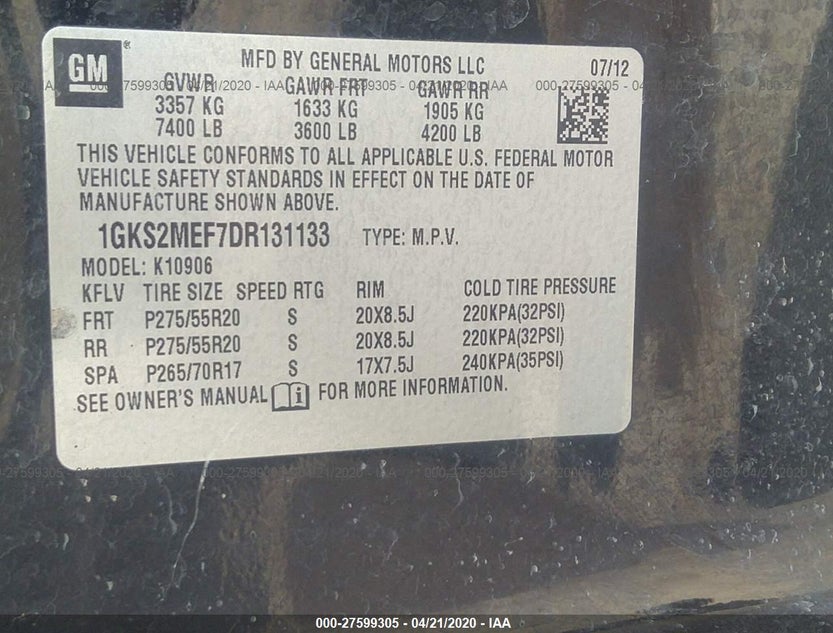 1GKS2MEF7DR131133