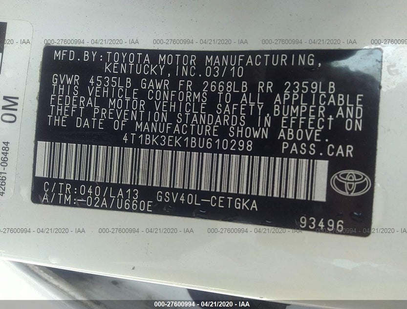 4T1BK3EK1BU610298