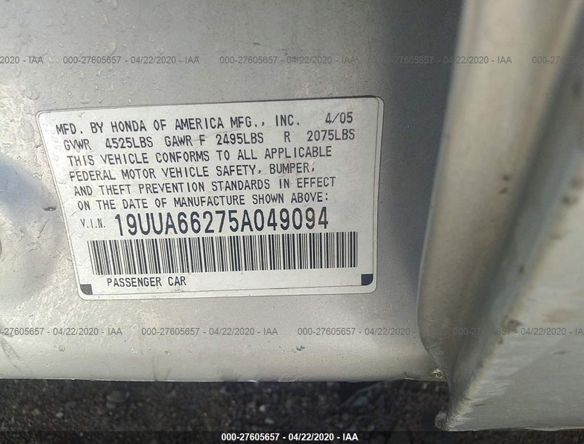 19UUA66275A049094