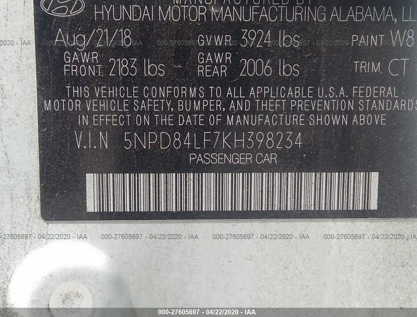 5NPD84LF7KH398234