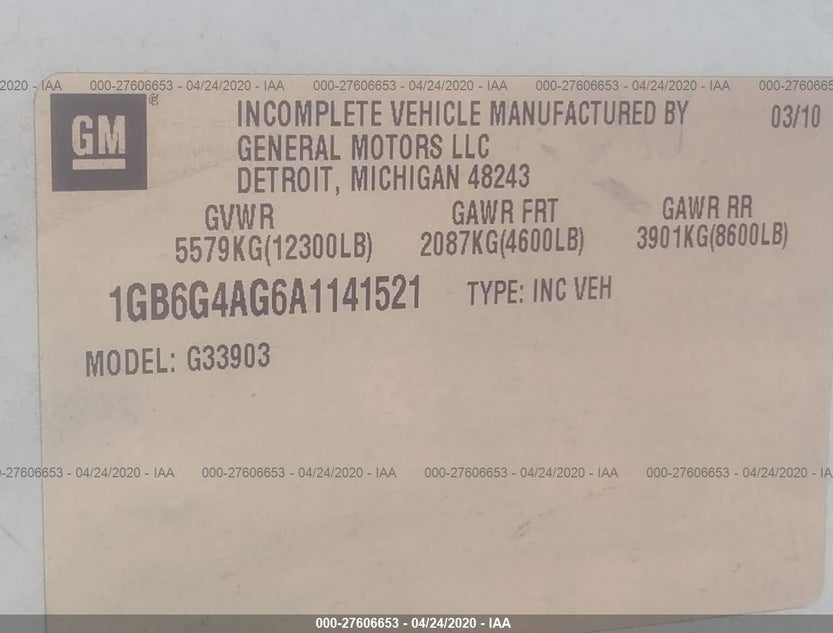 1GB6G4AG6A1141521