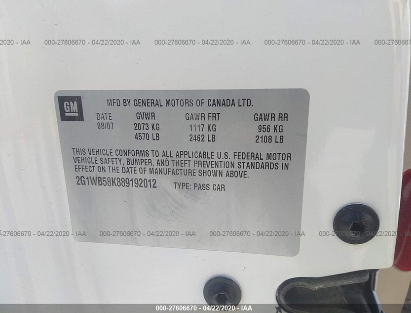 2G1WB58K889192012