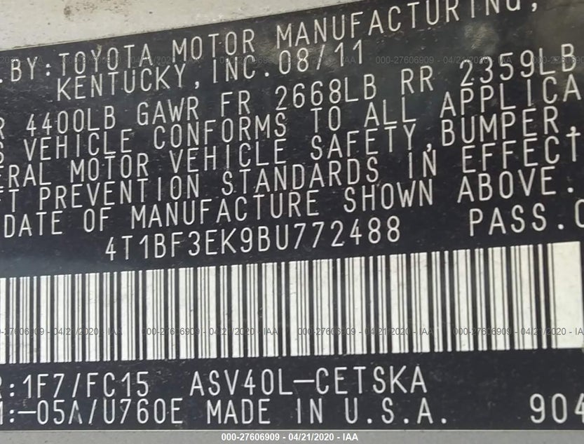 4T1BF3EK9BU772488