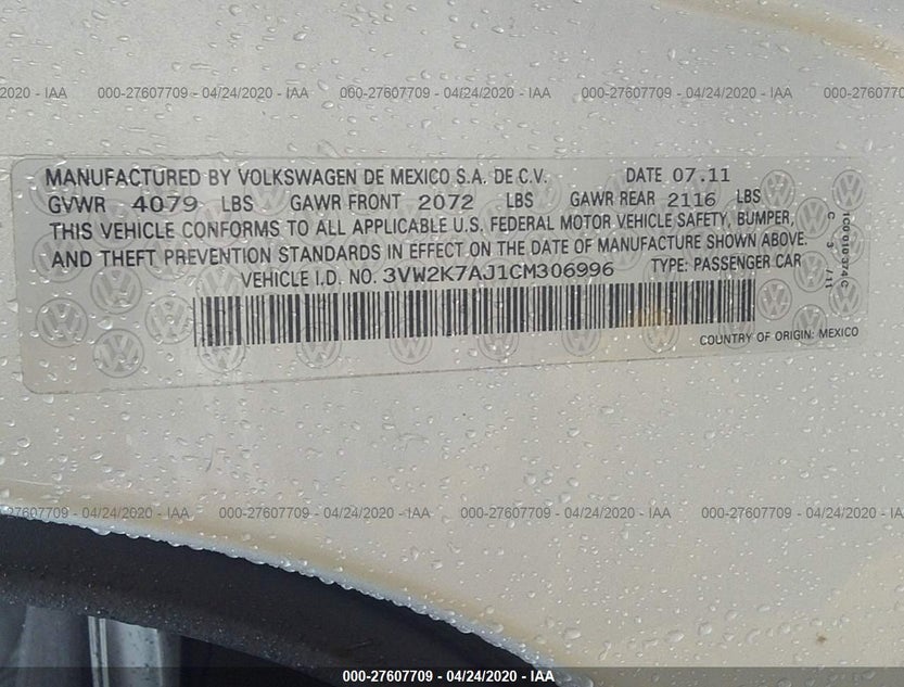 3VW2K7AJ1CM306996