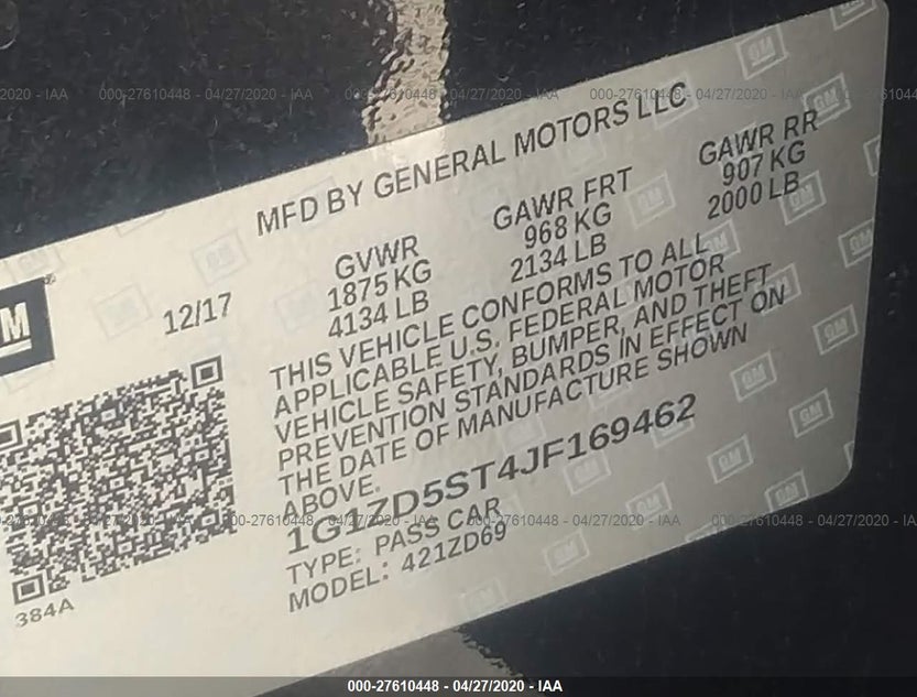 1G1ZD5ST4JF169462