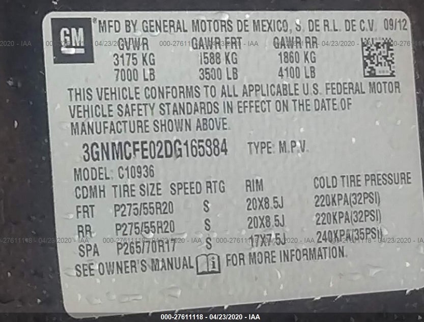 3GNMCFE02DG165884