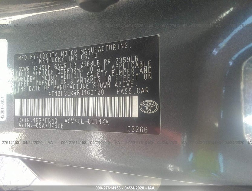 4T1BF3EK4BU160120