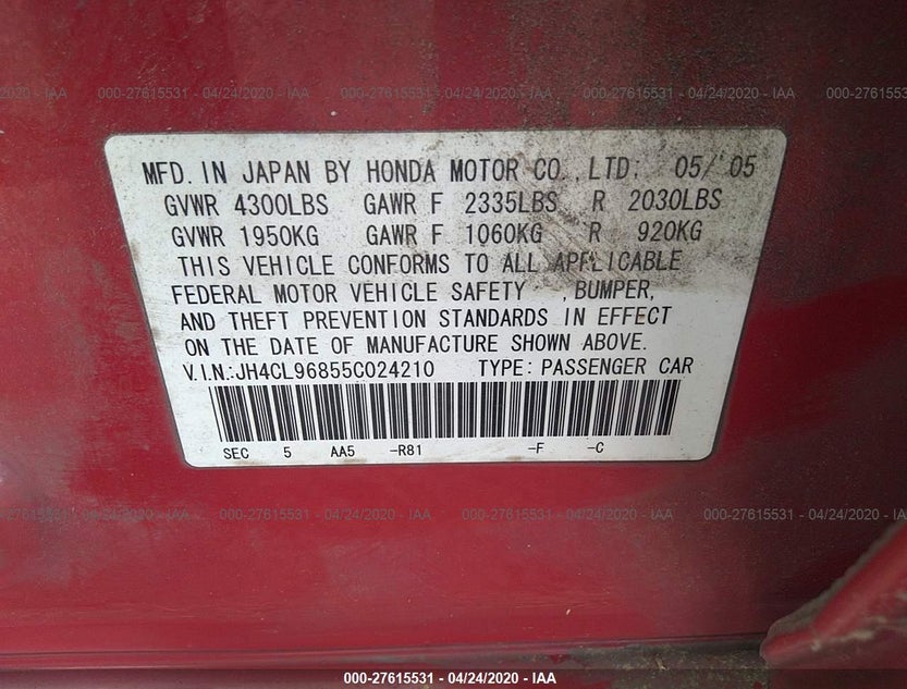 JH4CL96855C024210
