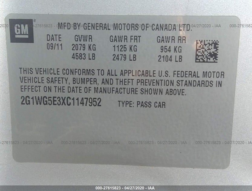 2G1WG5E3XC1147952