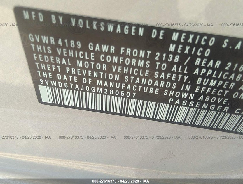 3VWD67AJ0GM280507