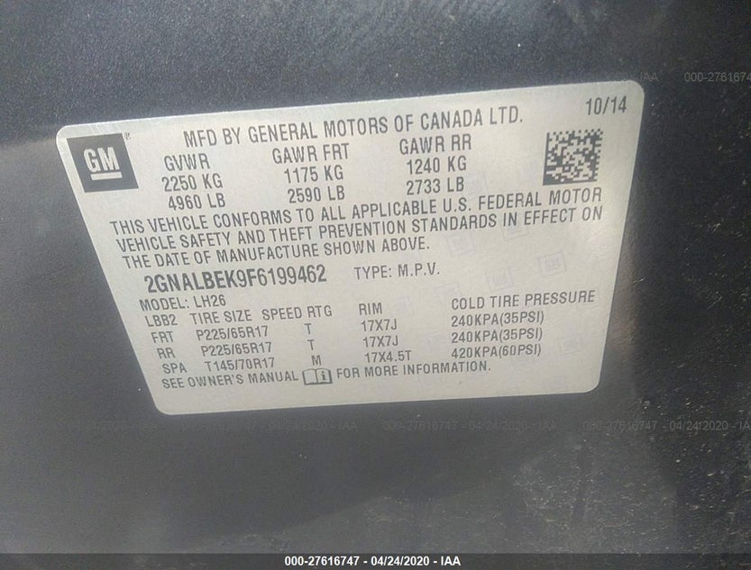 2GNALBEK9F6199462